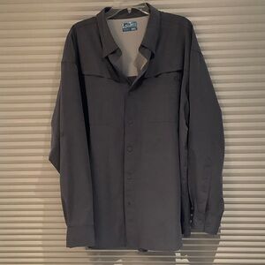 Bass Pro Shops Men's Long Sleeve Button-Down Shirt - Charcoal Gray